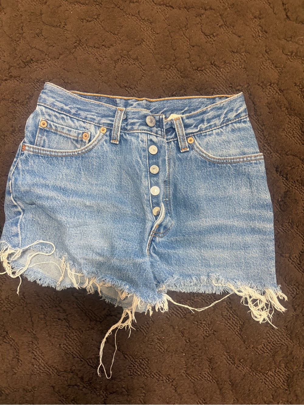 Levi's Light Blue Button-Front Denim Cutoff Shorts
